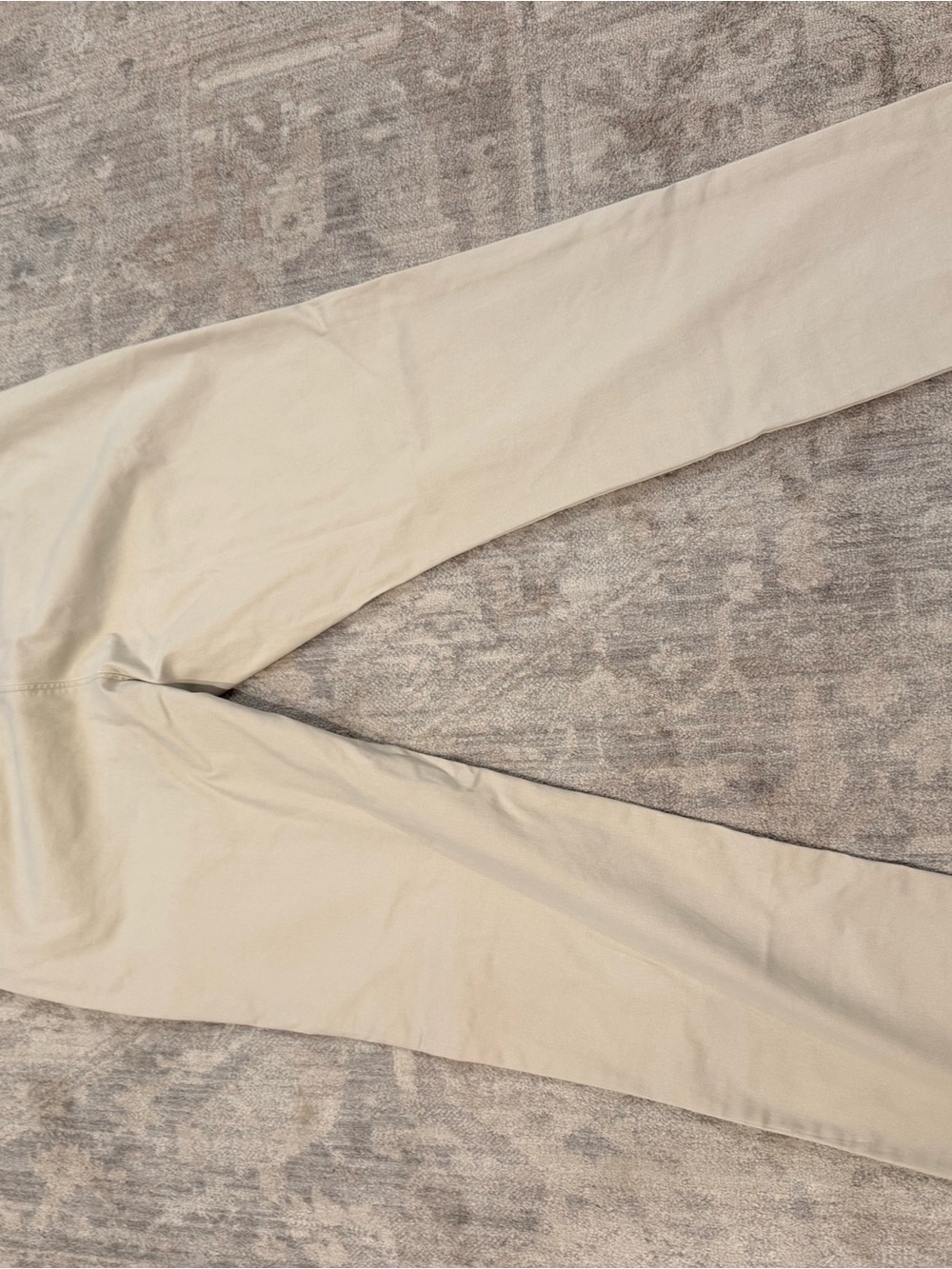J. Crew Beige Slim Trousers with Blue Waistband Detail
